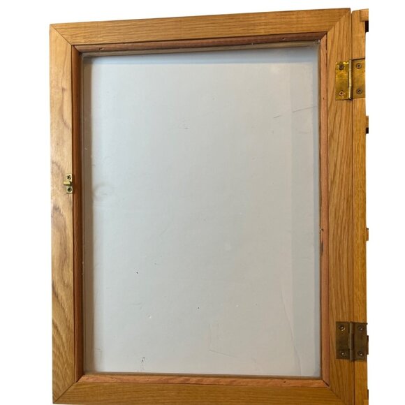 Wooden Display Case With Glass Front & Black Velvet Lining C200 - Picture 8 of 9